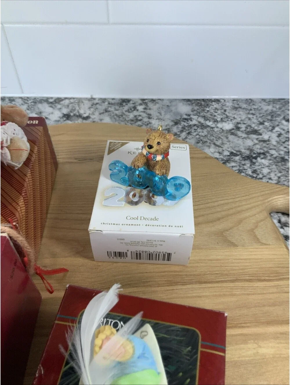 2 Vintage Hallmark Christmas Ornaments 1 Avon Doll 1 Carlton Collection